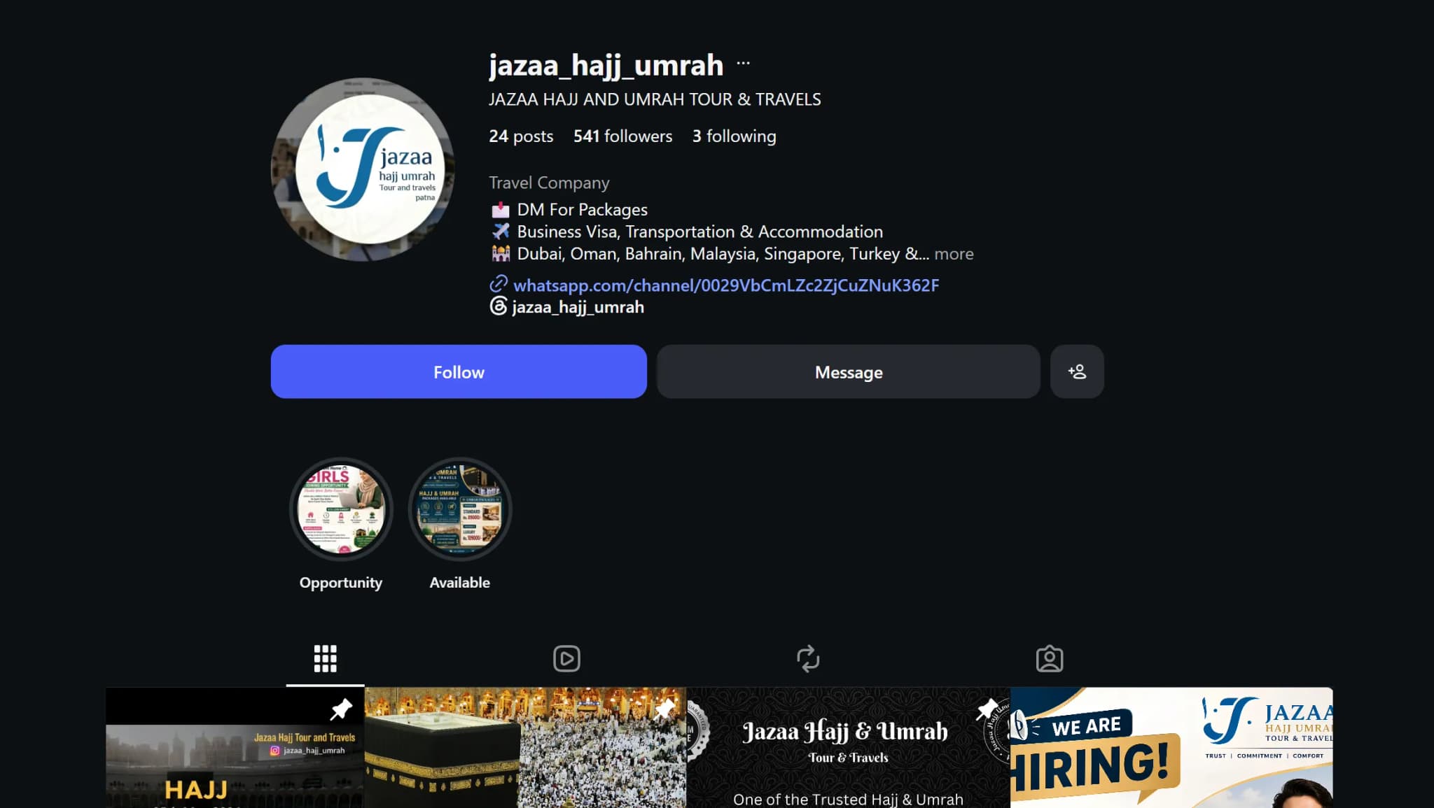 Jazaa Hajj Umrah Travels digital creative